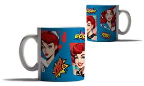 Caneca Personalizada Presente Pop Art Quadrinho Pin-Up Ruiva Caneca Personalizada Presente Pop Art Quadrinho Pin-Up Ruiva