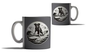 Caneca Personalizada Presente Praia Cachorro Surfista Surf