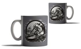 Caneca Personalizada Presente Praia Caveira Surfista Surf