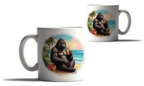 Caneca Personalizada Presente Praia Cerveja Animais Gorila