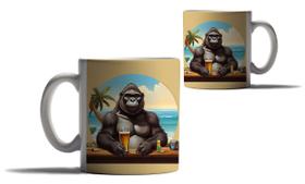 Caneca Personalizada Presente Praia Cerveja Animais Gorila