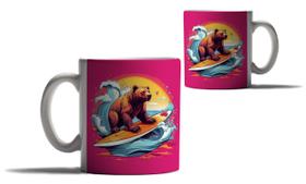 Caneca Personalizada Presente Praia Mar Urso Surfista Onda Caneca Personalizada Presente Praia Mar Urso Surfista Onda