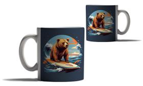Caneca Personalizada Presente Praia Mar Urso Surfista Onda Caneca Personalizada Presente Praia Mar Urso Surfista Onda
