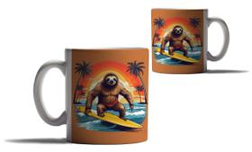 Caneca Personalizada Presente Praia Preguiça Surfista Surf