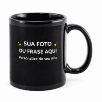 Caneca Personalizada Preta Com Foto Ou Frase Presente