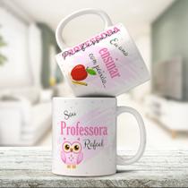 Caneca Personalizada Profissões - Professora Com seu Nome