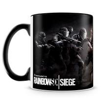 Caneca Personalizada Rainbow Six Siege - Porcelana Alta Resistência com Alça Laranja