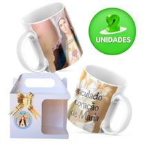 Caneca Personalizada Religiosa - Coração de Maria M1 2 unid
