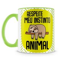Caneca Personalizada Respeite Meu Instinto Animal - Porcelana Verde Caneca Personalizada Respeite Meu Instinto Animal - Porcelana Verde