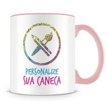 Caneca Personalizada Rosa com Alça e Interior - Personalize do Seu Jeito Caneca Personalizada Rosa com Alça e Interior - Personalize do Seu Jeito
