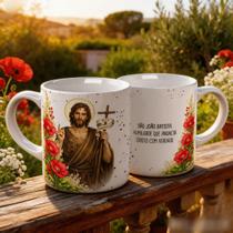 Caneca personalizada santos catolicos sao joao batista adulto