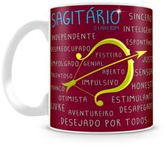 Caneca Personalizada Signo de Sagitário em Porcelana Brilhante - 325ml