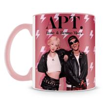 Caneca Personalizada Spotify Rosé & Bruno Mars com QR Code da Música APT Caneca Personalizada Spotify Rosé & Bruno Mars com QR Code da Música APT
