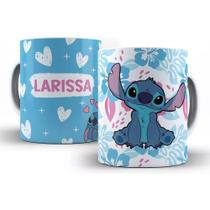 Caneca Personalizada Stitch E Lilo Azul Com Seu Nome