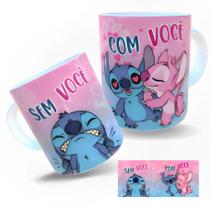 Caneca Personalizada Stitch Eu Com Você Eu Sem Você 325ml Porcelana Caneca Personalizada Stitch Eu Com Você Eu Sem Você 325ml Porcelana