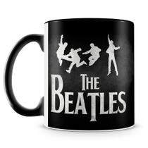 Caneca Personalizada The Beatles - Preta, 325ml, Cerâmica de Alta Qualidade