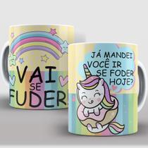 Caneca Personalizada Unicórnio Irônico Frases Malcriadas