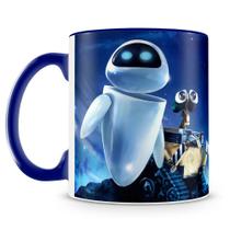 Caneca Personalizada Wall-e de Porcelana com Alça Azul Escuro - Mod.2 Caneca Personalizada Wall-e de Porcelana com Alça Azul Escuro - Mod.2
