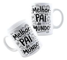 Caneca Personalizada Xícara de Porcelana Cerâmica Dia dos Pais Melhor Pai do Mundo md1
