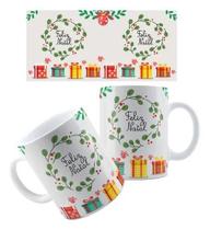 Caneca Personalizada Xícara de Porcelana Cerâmica Natalina Feliz Natal Presente Md1 Caneca Personalizada Xícara de Porcelana Cerâmica Natalina Feliz Natal Presente Md1