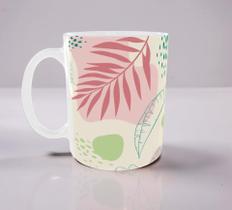 Caneca Personlizada de Porcelana Off com Folhas Presente Criativo Para Quem Gosta De Plantas Caneca Personlizada de Porcelana Off com Folhas Presente Criativo Para Quem Gosta De Plantas