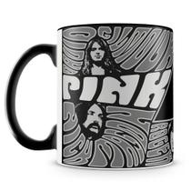 Caneca Pink Floyd Personalizada de Porcelana com Alça Preta - Mod.2 Caneca Pink Floyd Personalizada de Porcelana com Alça Preta - Mod.2