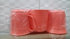 Caneca plastica com alça kite com 3 pç