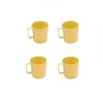 Caneca Plástica Merenda Escolar Amarela - 12 Pçs