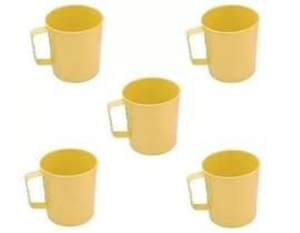 Caneca Plástica Merenda Escolar Amarela 300 ML - 25 Pçs Caneca Plástica Merenda Escolar Amarela 300 ML - 25 Pçs