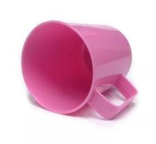 Caneca Plástica Merenda Escolar Rosa 300 ML - 12 Pçs Caneca Plástica Merenda Escolar Rosa 300 ML - 12 Pçs