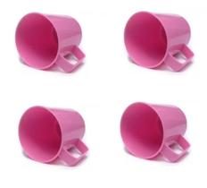 Caneca Plástica Merenda Escolar Rosa 300 ML - 25 Pçs