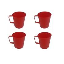 Caneca Plástica Merenda Escolar Vermelha 300 ML - 25 Pçs