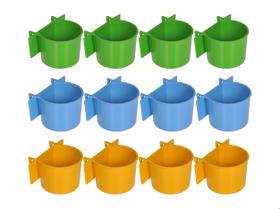 Caneca Plastica P/ Pássaro C/aba C/gancho 100ml - 12 Un Caneca Plastica P/ Pássaro C/aba C/gancho 100ml - 12 Un