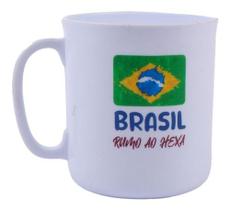 Caneca Plástico Brasil Copa Mundo Hexa Sortida Amarela 440ml