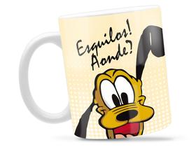 Caneca Pluto Rosto Divertida Porcelana Xícara 325ml + Caixa Presente
