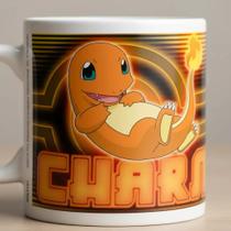 Caneca Pokemon Pikachu Squirtle Snorlax Mewtwo Jigglypuff Branco Charmander