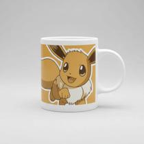 Caneca Pokemon Pikachu Squirtle Snorlax Mewtwo Jigglypuff Branco Eevee
