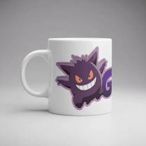 Caneca Pokemon Pikachu Squirtle Snorlax Mewtwo Jigglypuff Branco Gengar