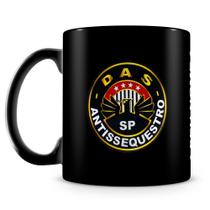 Caneca Polícia Civil de SP Anti Sequestro 100% Preta - Personalizável com Nome