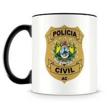 Caneca Polícia Civil do Acre - 325ml - Cerâmica de Alta Qualidade