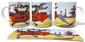 Caneca polimero plástico copo Coiote e Papaléguas foguete Caneca polimero plástico copo Coiote e Papaléguas foguete