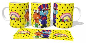 Caneca polimero plástico copo Incrível mundo Gumball dick e mutley