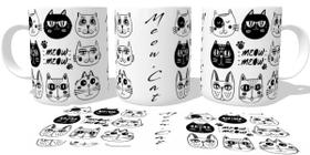 Caneca polimero plástico copo Meow cat Caneca polimero plástico copo Meow cat