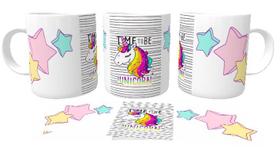 Caneca polimero plástico copo Unicórnio time to be Caneca polimero plástico copo Unicórnio time to be
