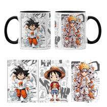 Caneca Pop Anime Naruto Luffy e Goku