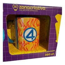 Caneca Pop Quarteto Fantastico Tocha Humana 350ml Caneca Pop Quarteto Fantastico Tocha Humana 350ml