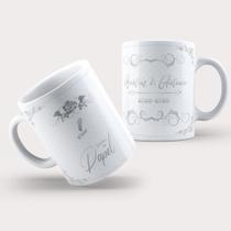 Caneca Porcelana 1 Ano de Casamento Bodas de Papel - MKT-11