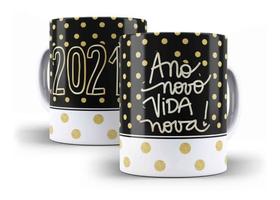 Caneca Porcelana 2021 Ano Novo Vida Nova