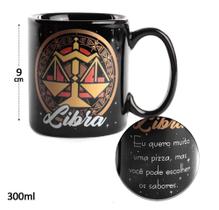 Caneca Porcelana 300ml Signo Libra Zodíaco Astrologia