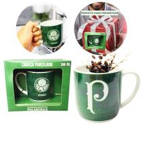 Caneca Porcelana 300Ml Verde Café Clube Time Emblema Escudo Caneca Porcelana 300Ml Verde Café Clube Time Emblema Escudo